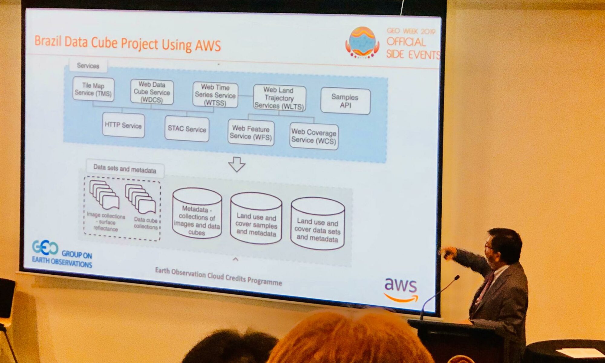 Dr. Gilberto Camara - GEO Week 2019. Source: Twiter @GEOSEC2025