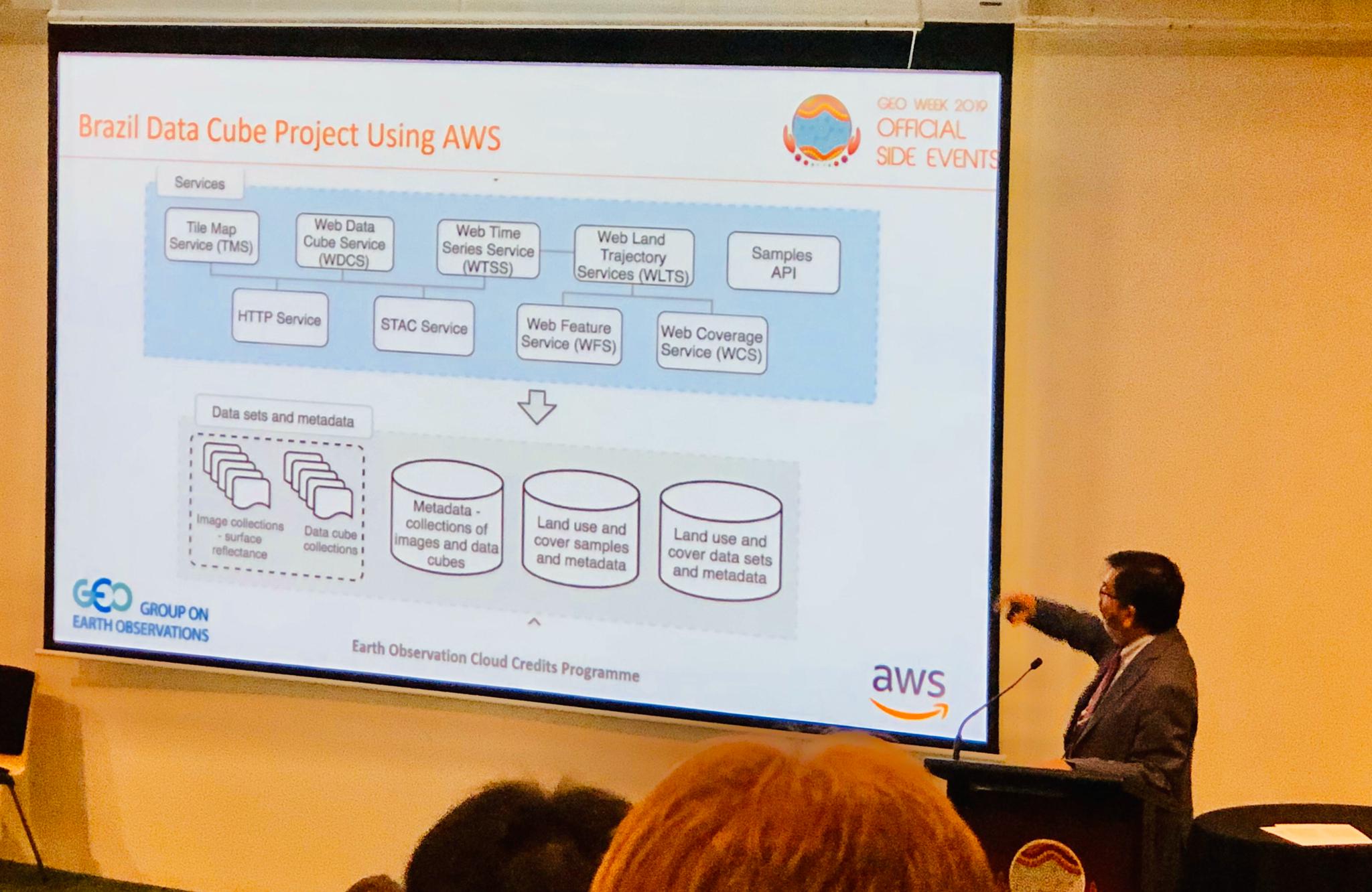 Dr. Gilberto Camara - GEO Week 2019. Source: Twiter @GEOSEC2025